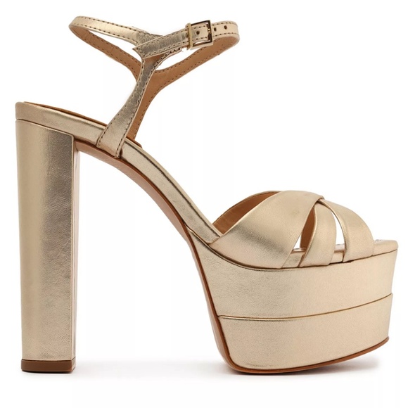SCHUTZ Keefa gold high heel sandal - Picture 1 of 4